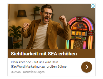 So könnte Ihre Anzeige aussehen